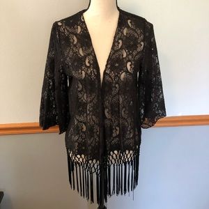 Black lace kimono M/L